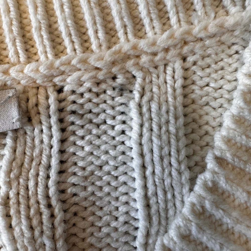 Madewell NWT size XXL V-neck cableknit chunky oversized cream sweater - Picture 9 of 16